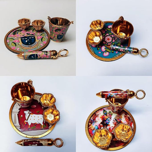 Laddu Gopal Plate for Holi with Balti Pichkari (Symbolic Toy only)